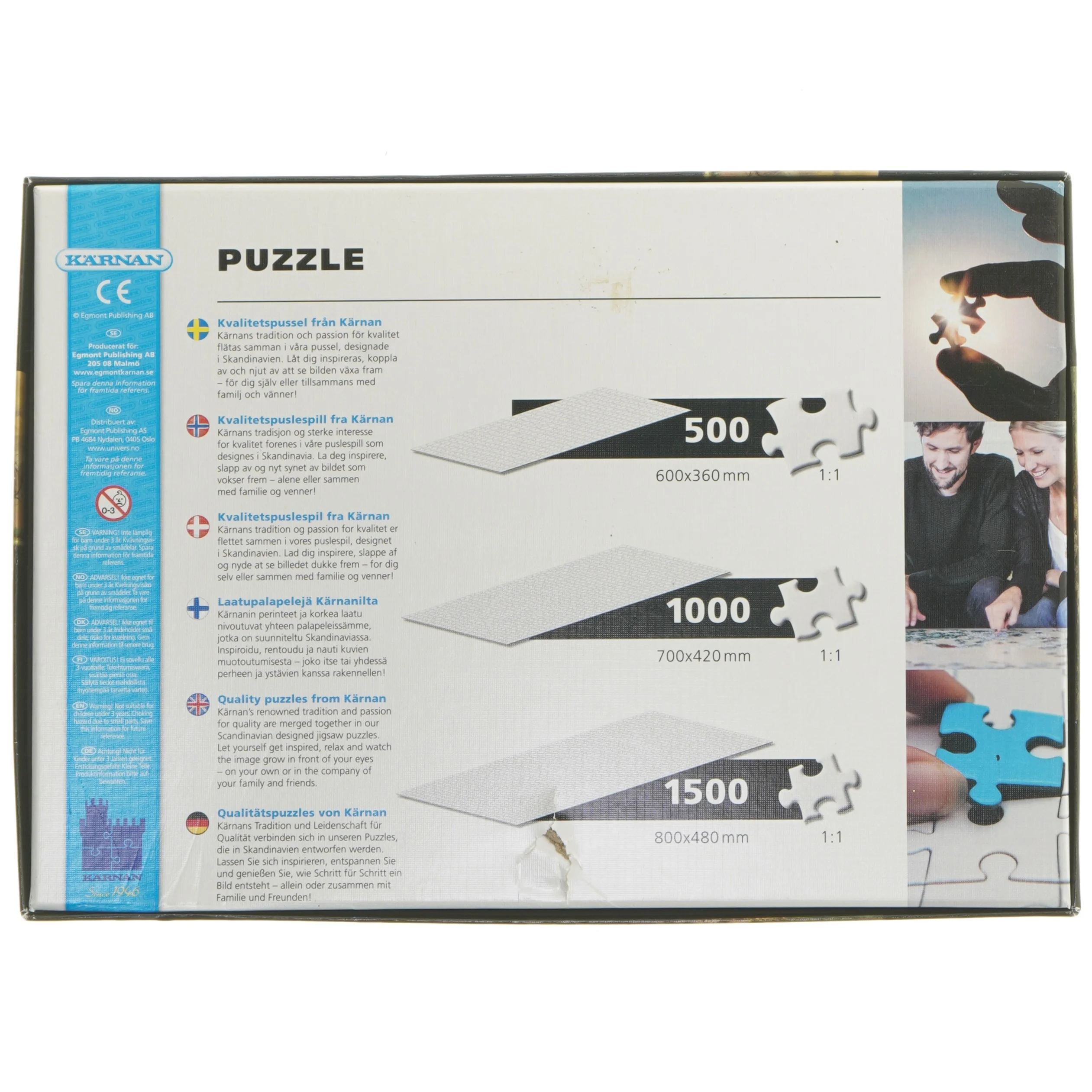 Vasa skibet puslespil 1000 brikker fra Kärnan (str. 1000 brikker cm)