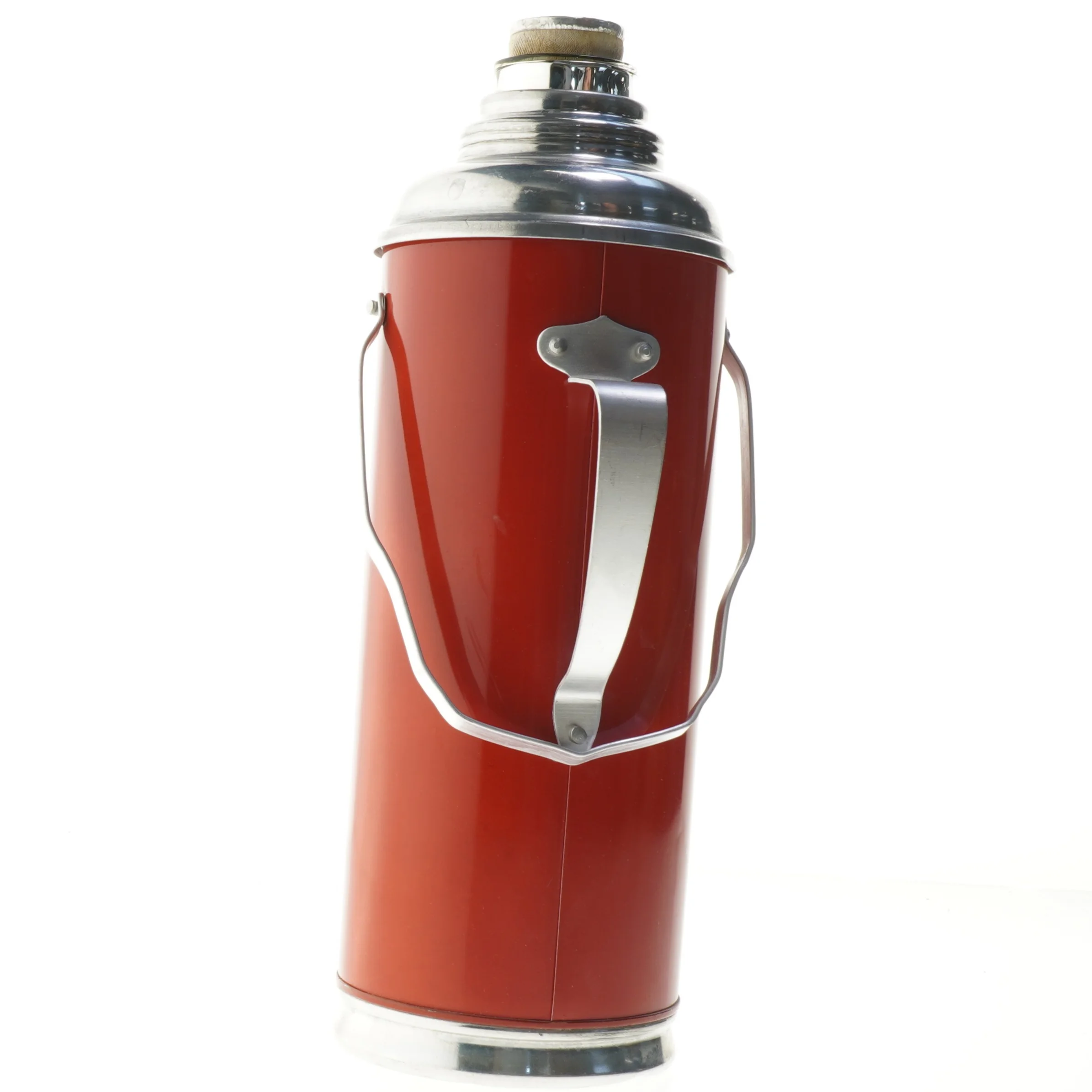 Rød termokande med blomstermotiv (str. 33 cm)