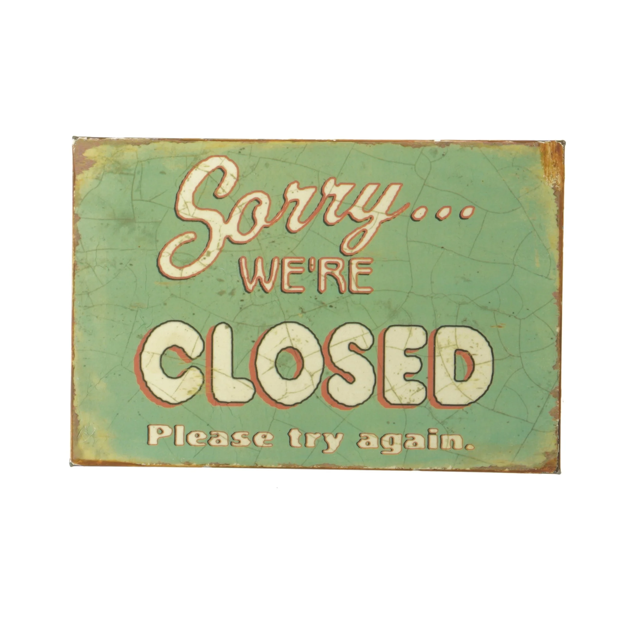 Vintage 'Open/Closed' skilte (str. 21x14,5 cm)