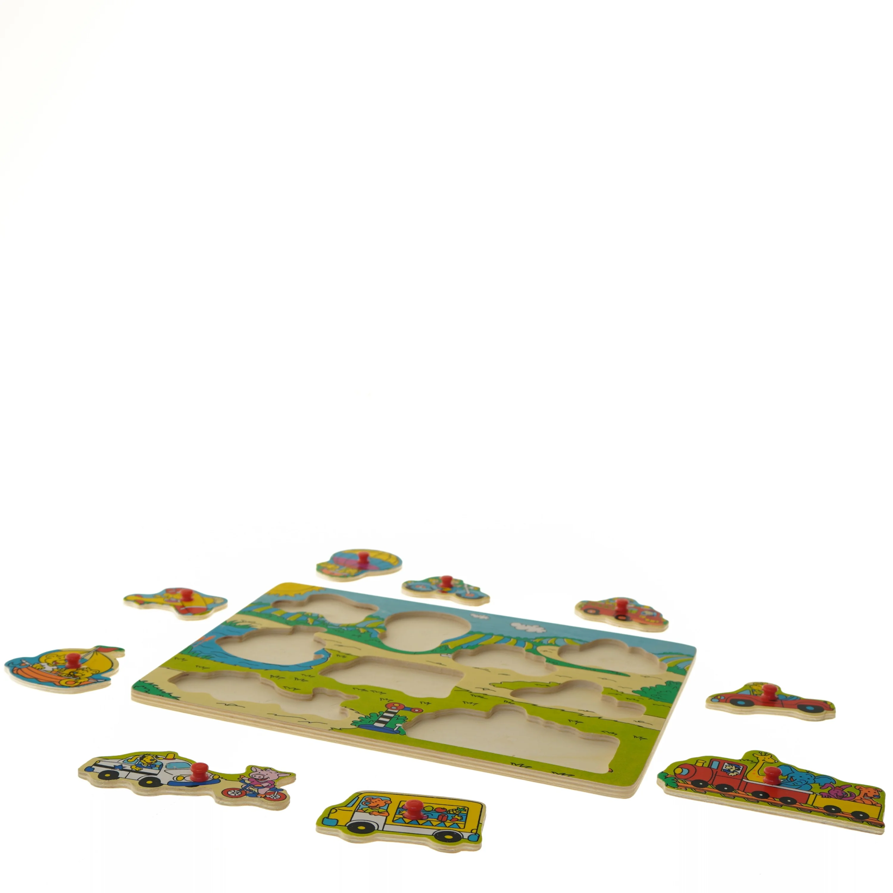 Børnepuslespil med transportmotiver (str. 30x22,5 cm)
