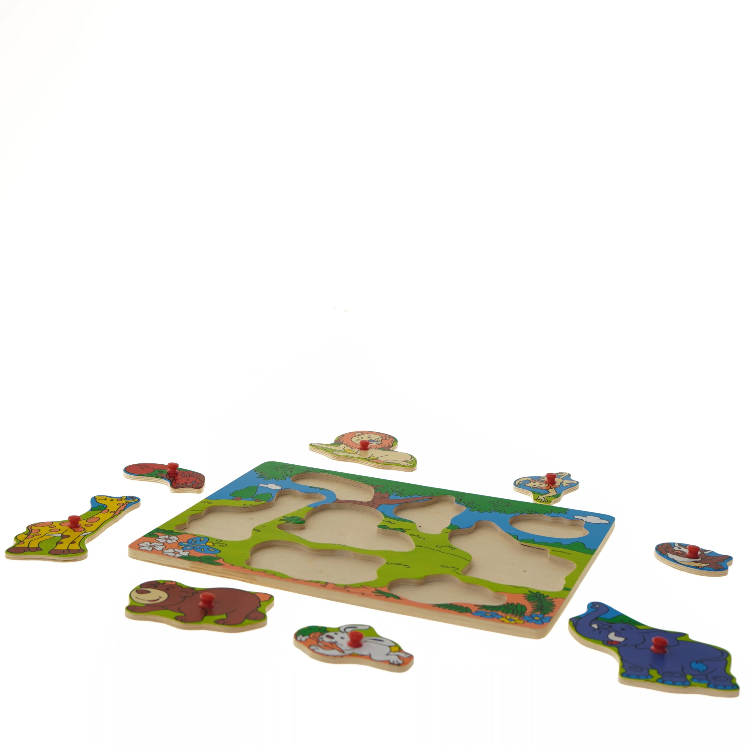 Knoppuslespil med dyr (str. 29,5x22 cm)