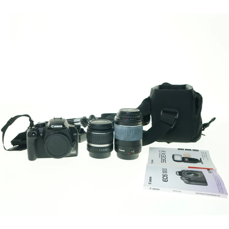 Spejlreflekskamera EOS 1000D + 580EX II inkl. taske fra Canon (str. 12 x 10 cm)