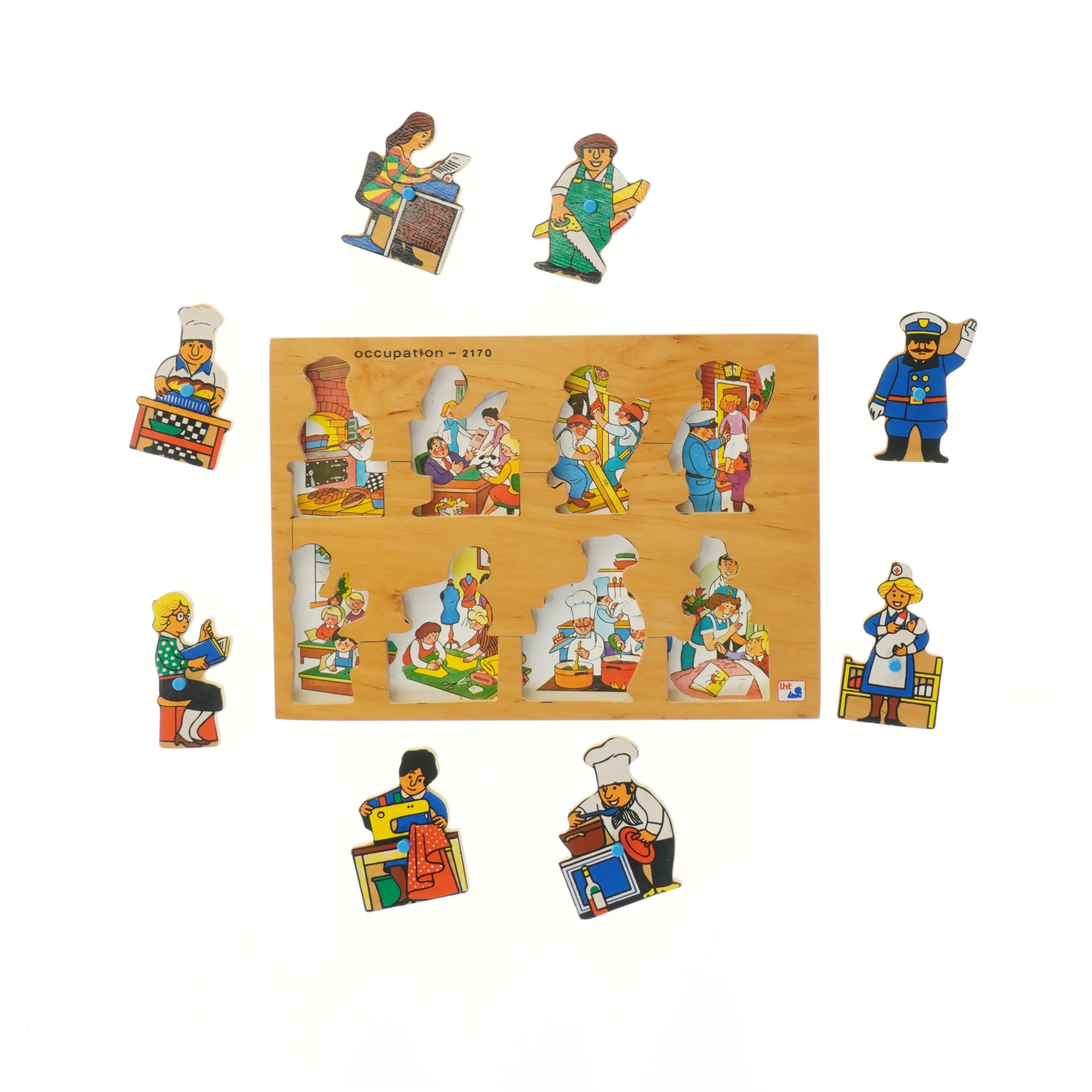 Træpuslespil med erhvervsmotiv (str. 29,5x21 cm)