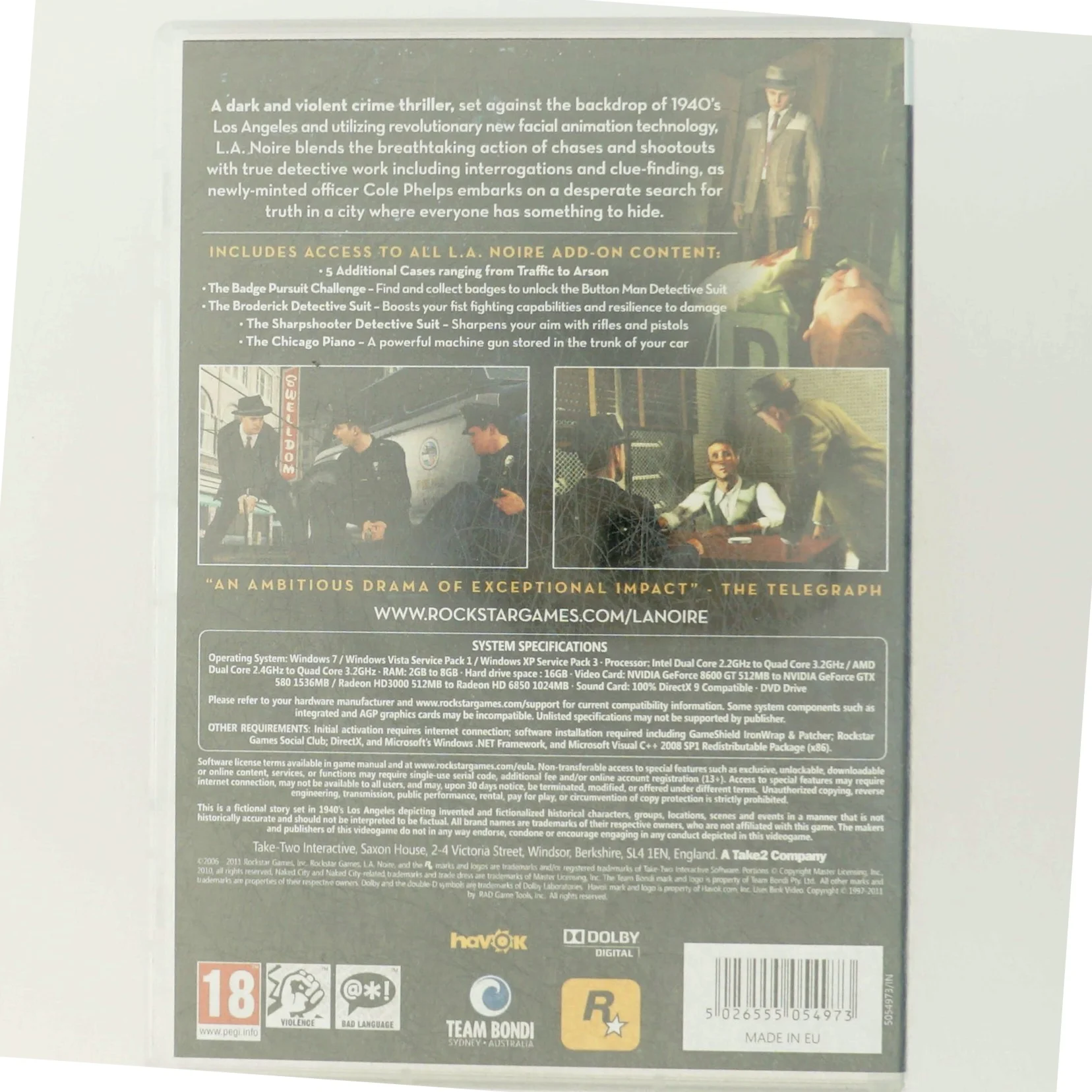 L.A. Noire PC Spil