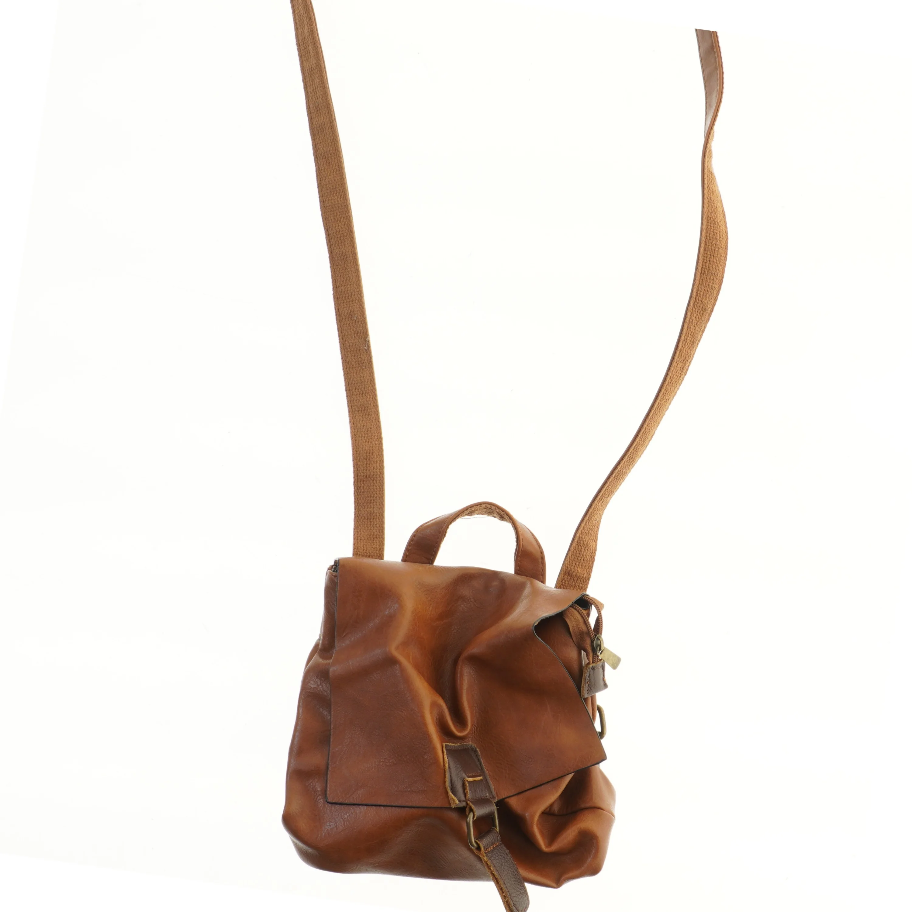 Brun l&aelig;der rygs&aelig;k (str. 26,5x27 cm)