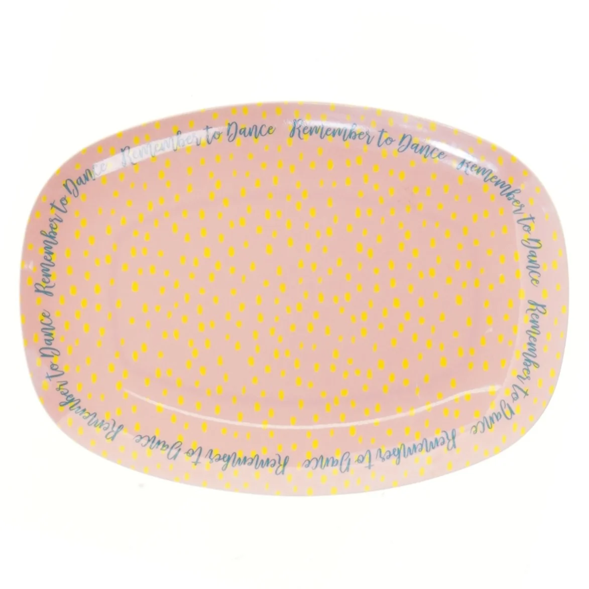 Rice Rektangul&aelig;r pink serveringsfad fra Rice (str. 23x16,5 cm)