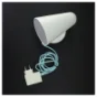 Hvid væglampe med blå ledning (str. 22 x 15 cm)