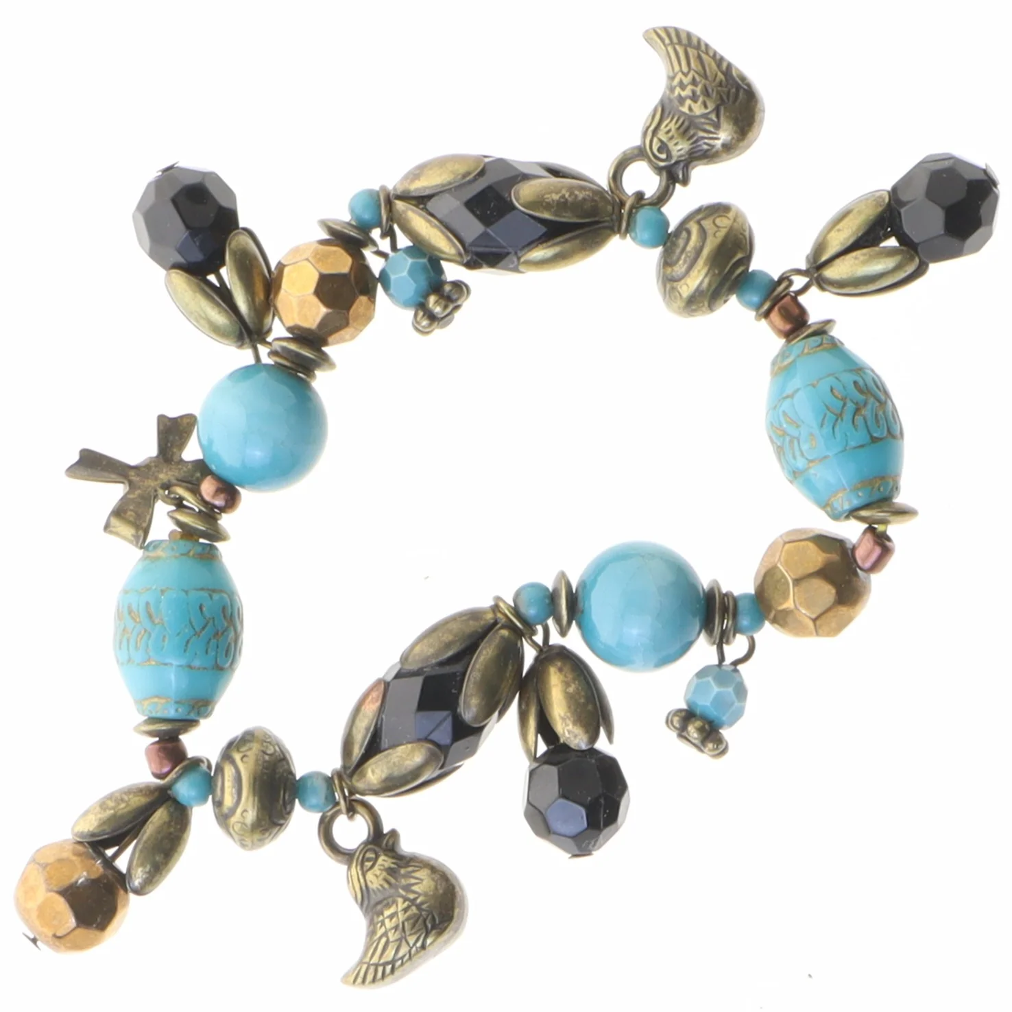 Perlearmbånd med charms (str. Ø 6 cm)