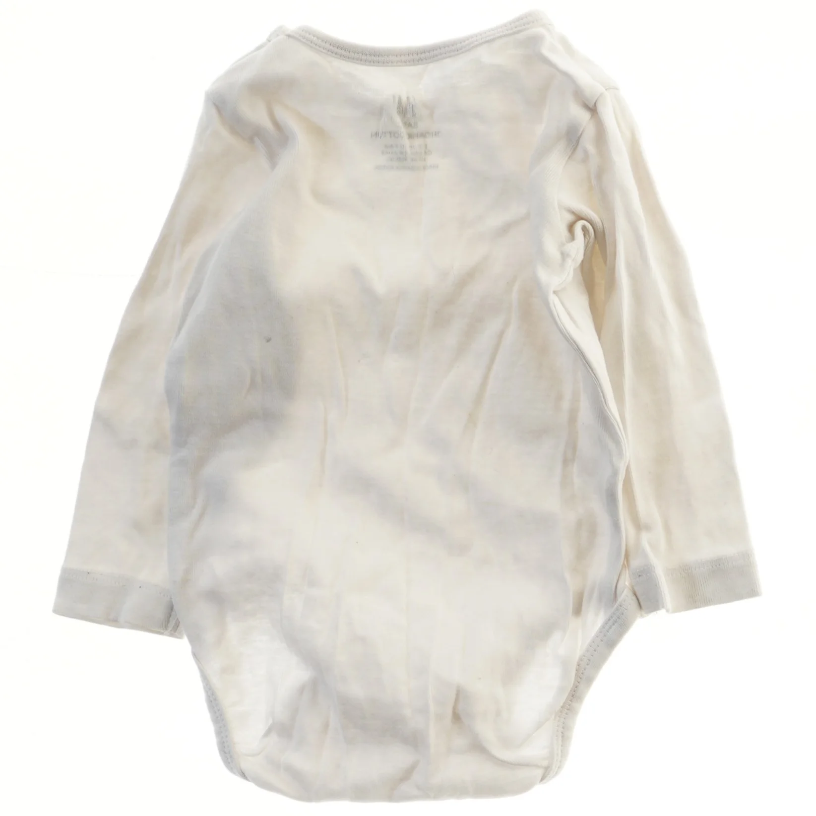 Hvid langærmet bodystocking til baby fra H&M (str. 68)