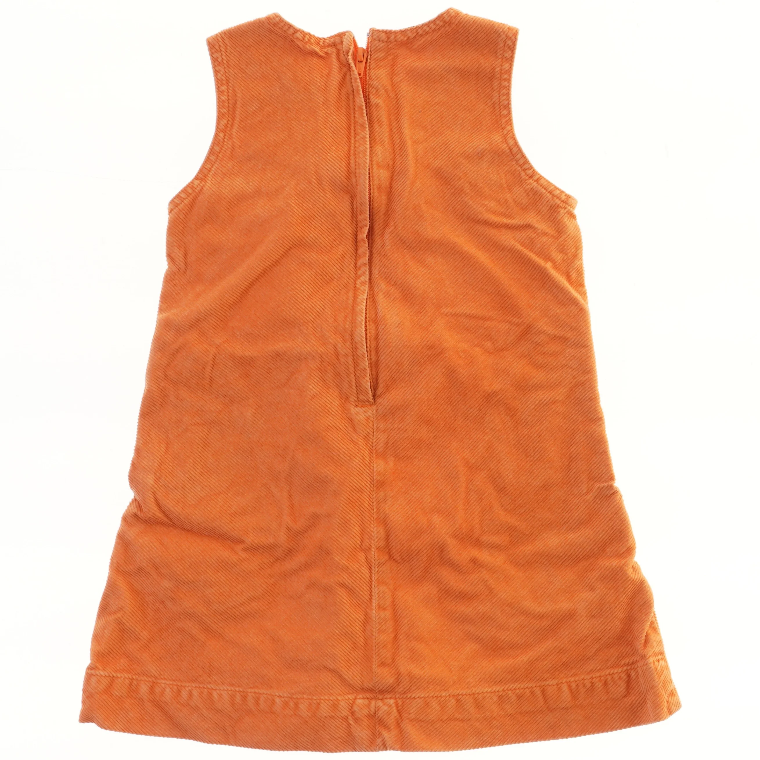 Orange kjole med blomsterbroderi fra H&M (str. 104)