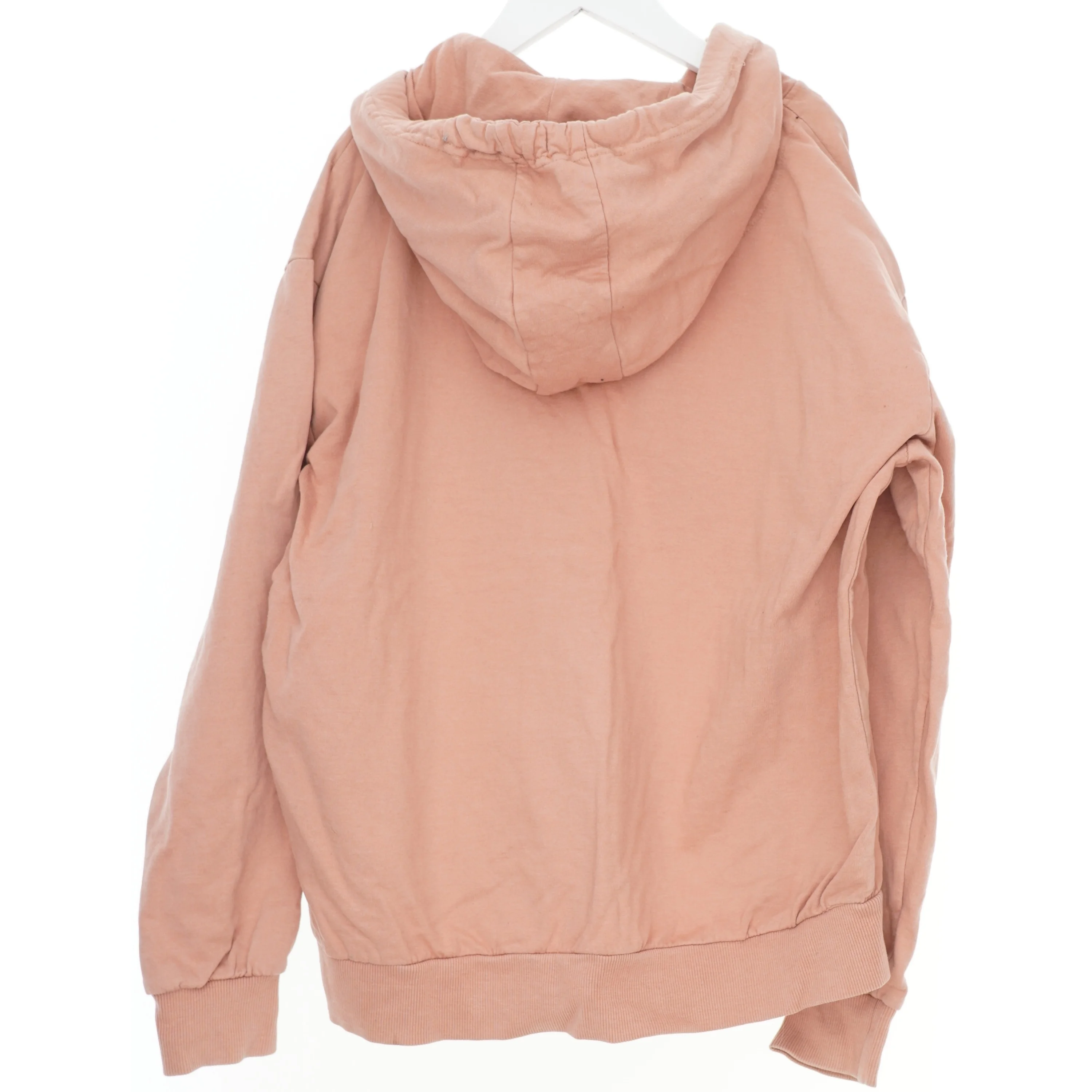 Lyserød hættetrøje med tekst 'I CARE' fra VRS (str. S)