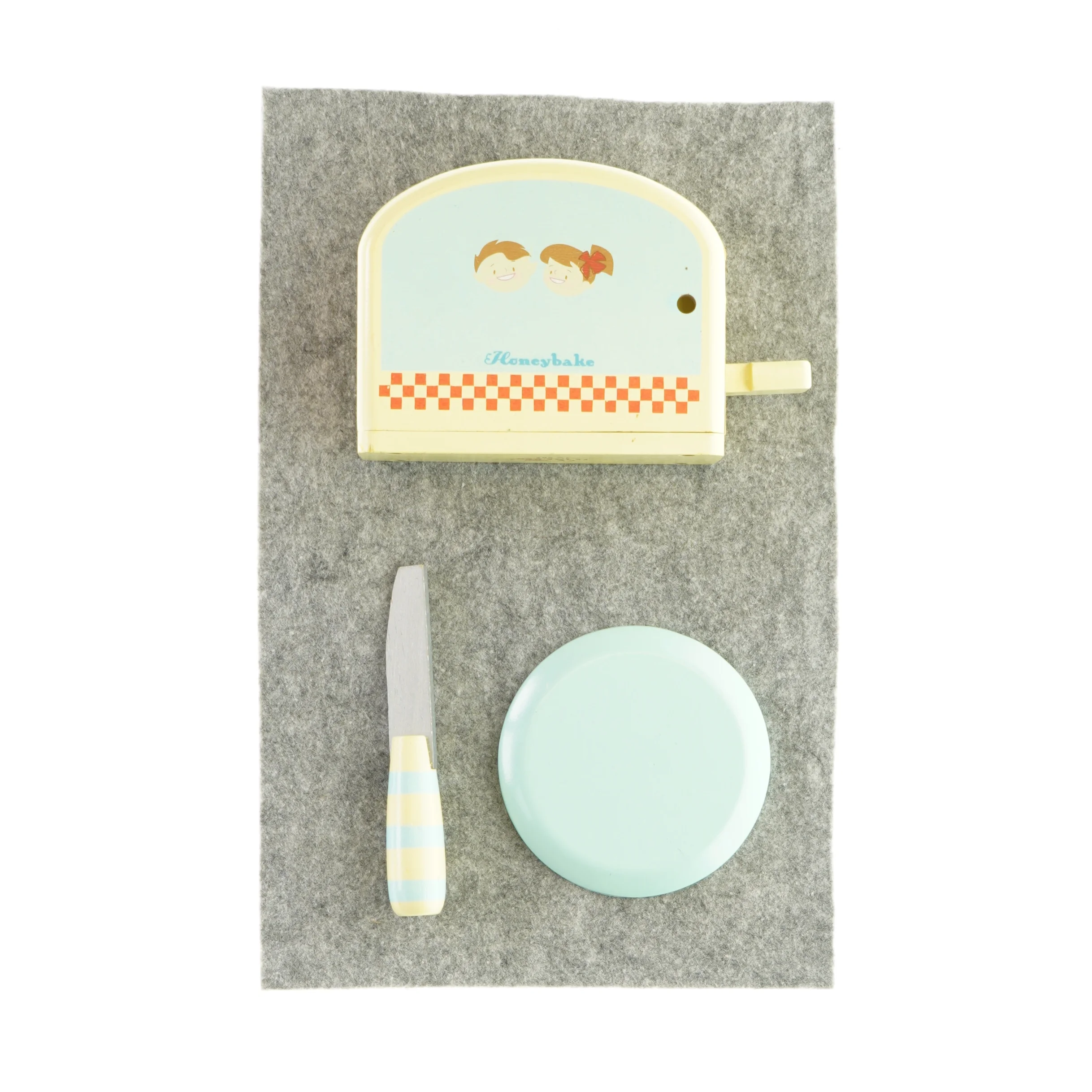 Legetøjs brødrister med tallerken og kniv fra Le Toy Van 