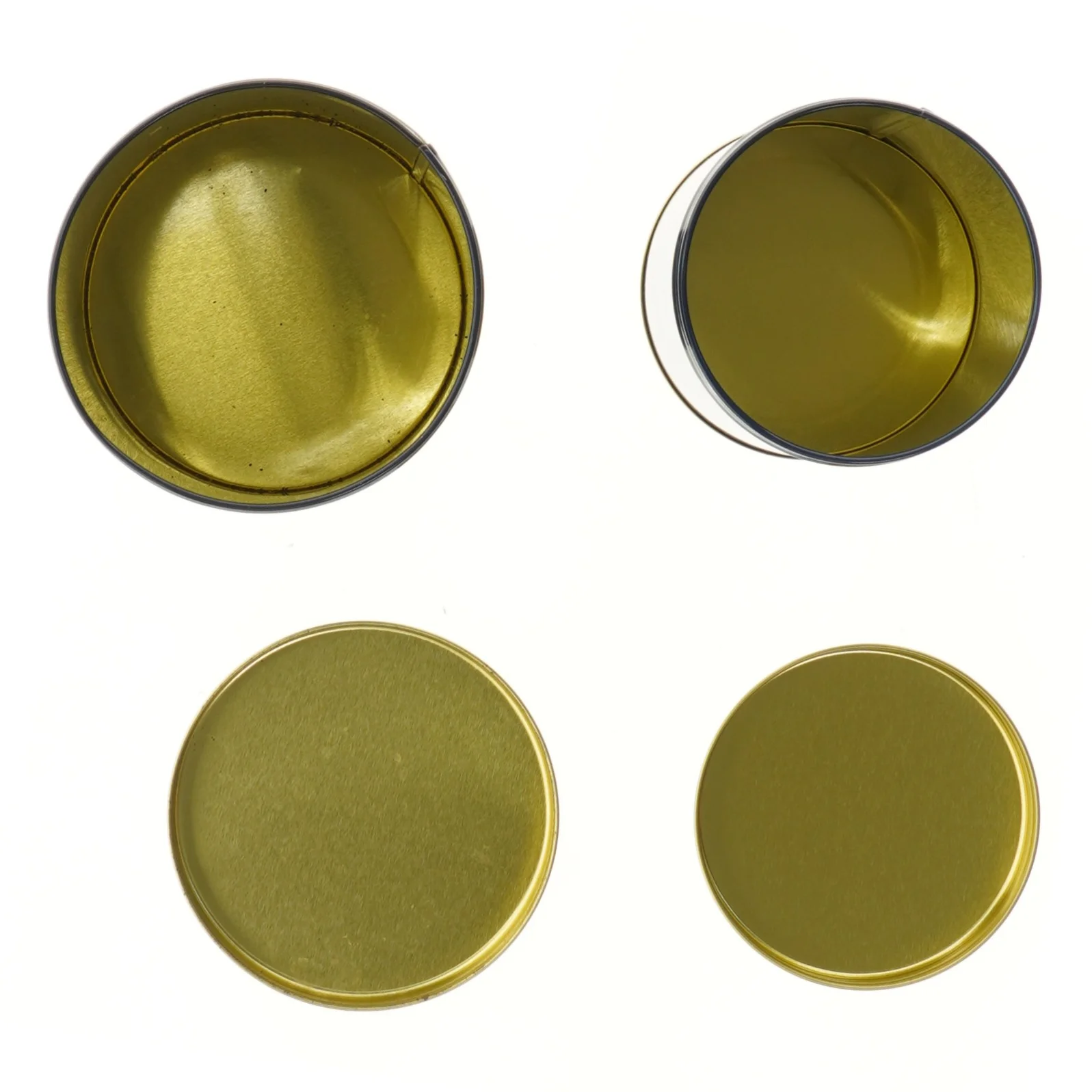 Metaldåser med bymotiv fra Coop (str. Ø 10 og 11,5 cm længde 13 og 18 cm)