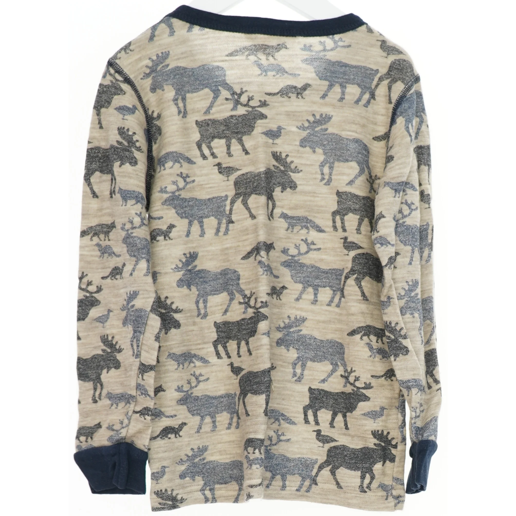 Langærmet bluse med dyreprint fra Joha (str. 122)