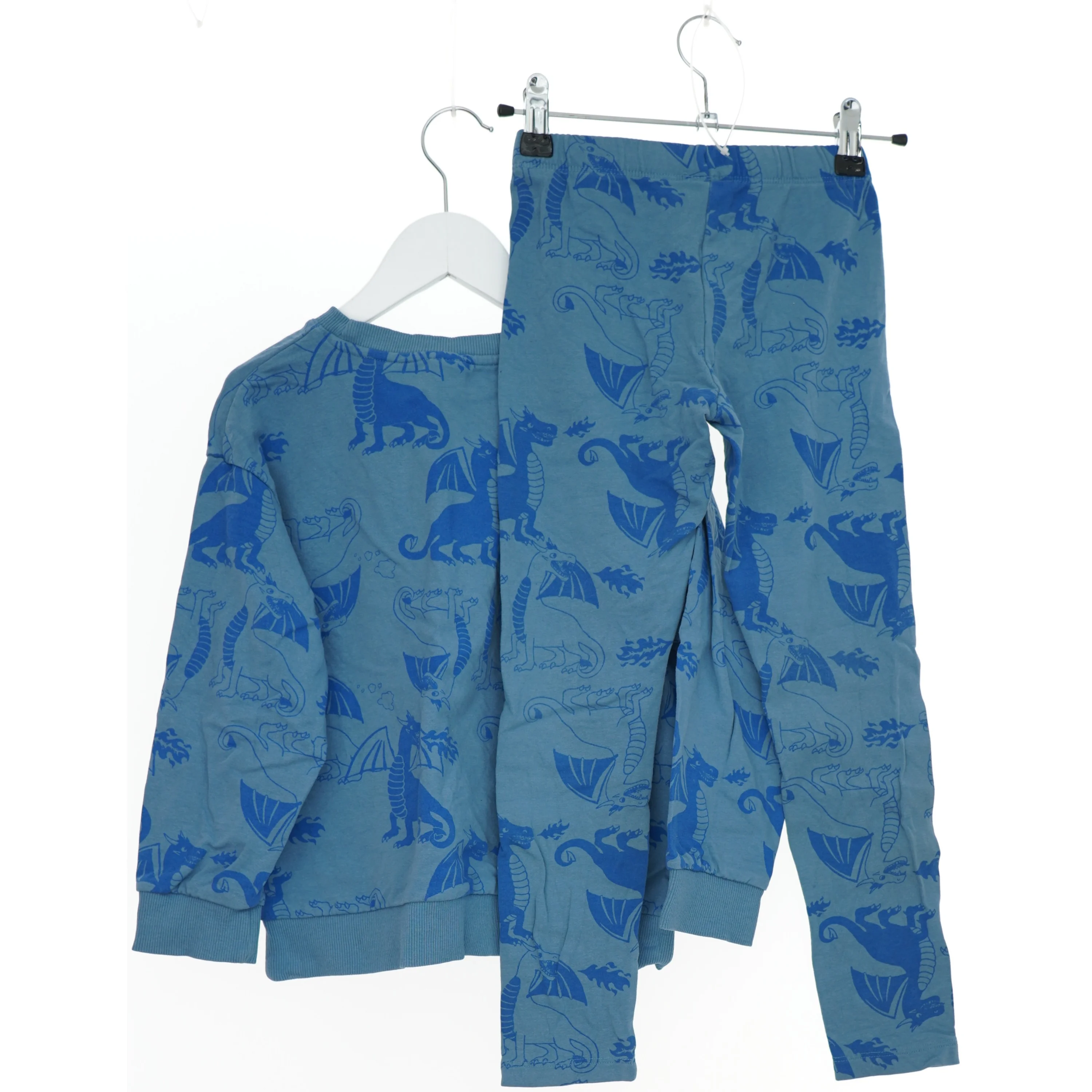 Bluse og bukser sæt med dragemotiv fra Lindex (str. 122)