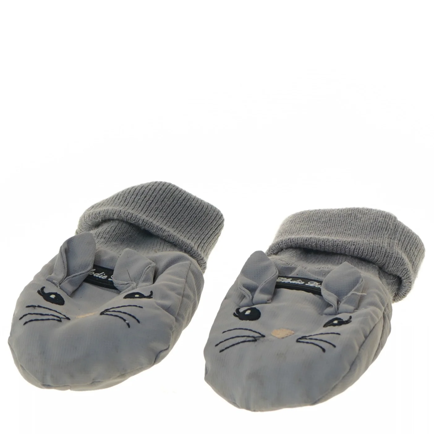 Grå baby vanter med musemotiv fra Elodie Details (str. 16 cm)