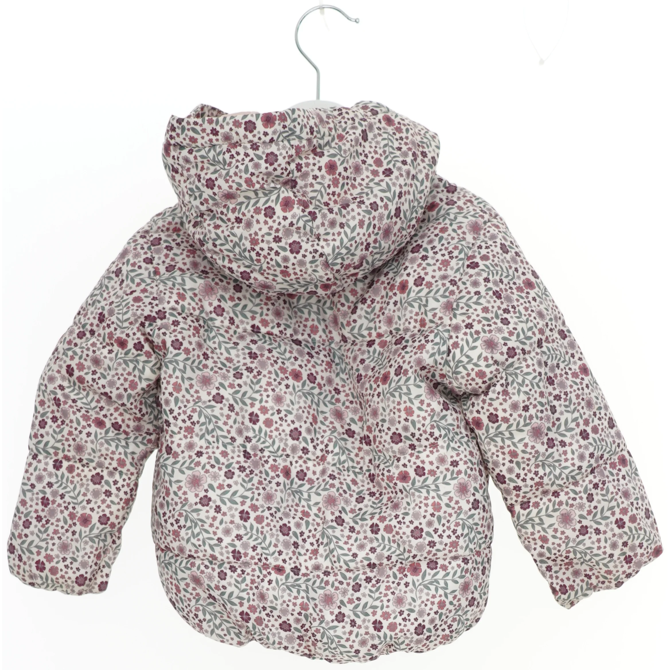 Blomstret vinterjakke med hætte fra H&M (str. 86)