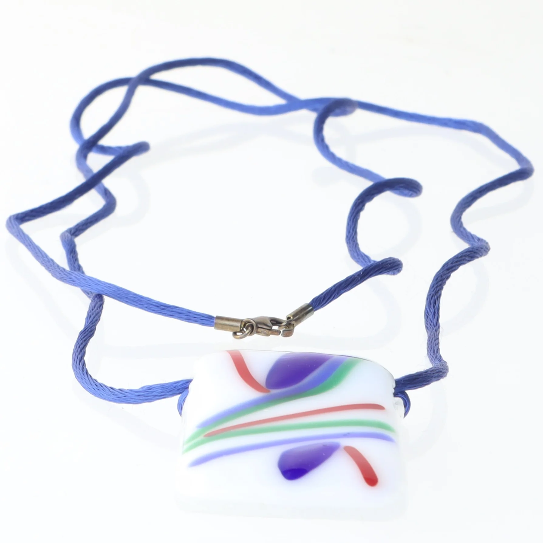 Glasvedhæng halskæde (str. 90 cm)