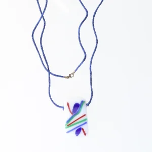 Glasvedhæng halskæde (str. 90 cm)