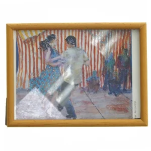 Indrammet billede af dansende par (str. 19,5x14,5 cm)