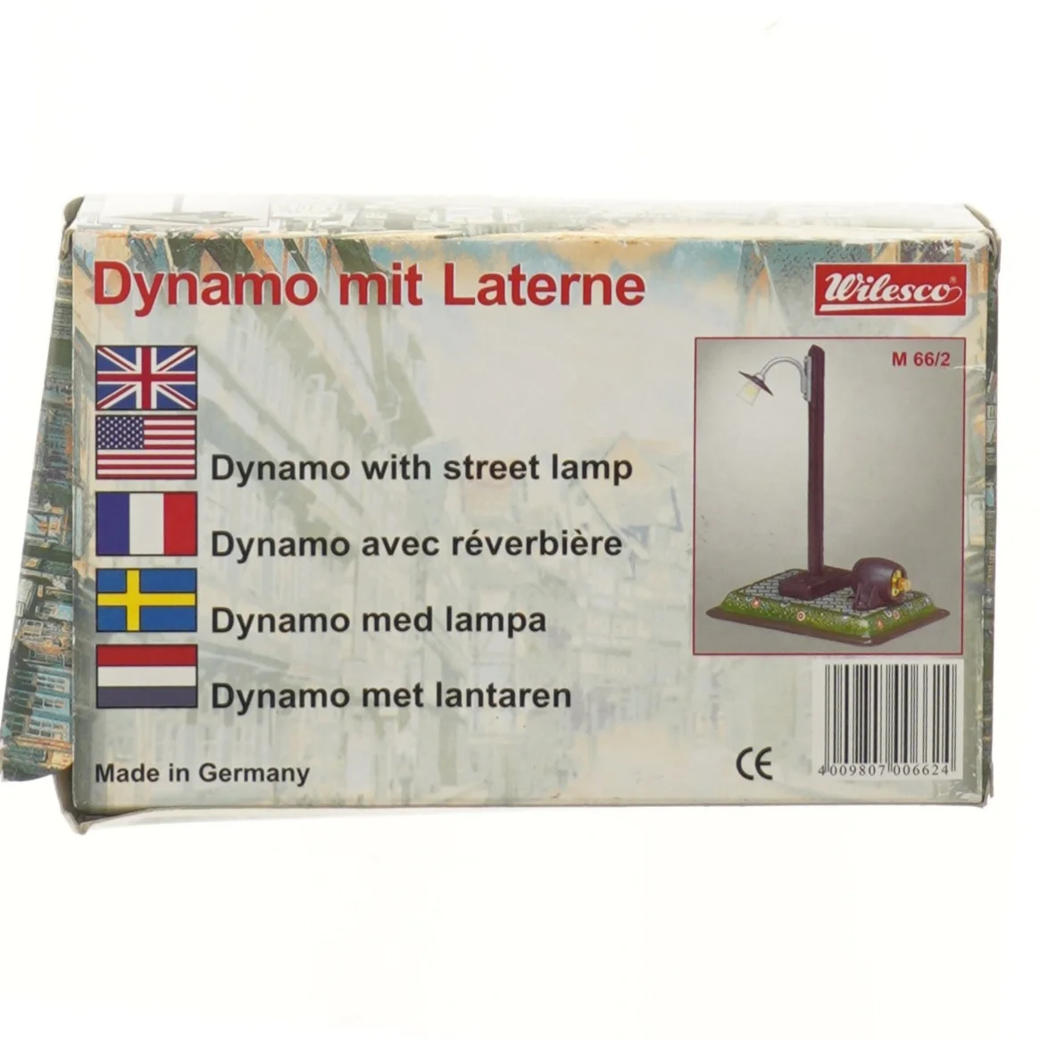 Dynamo med gadelygte fra Wilesco (str. 20x13 cm)