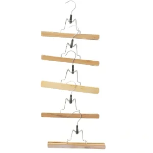 sæt af fem buksebøjler i træ (str. 5 stk 25 cm)