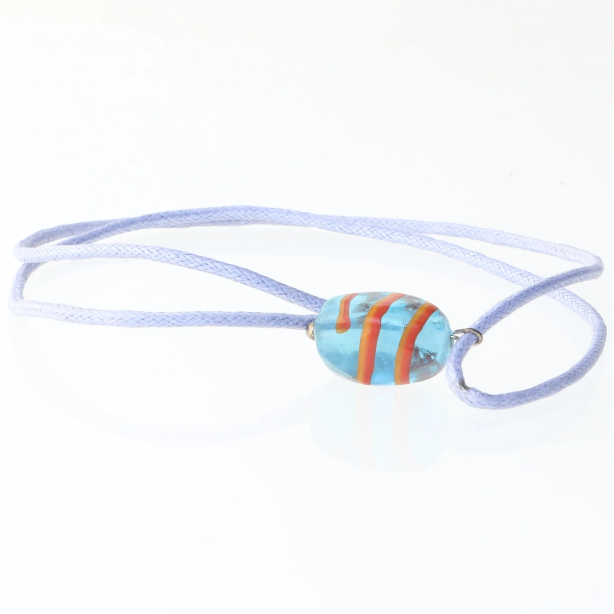 Halskæde med glaspærle (str. 60 cm)