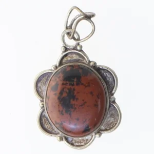 Sølvvedhæng med sten (str. 4 cm)