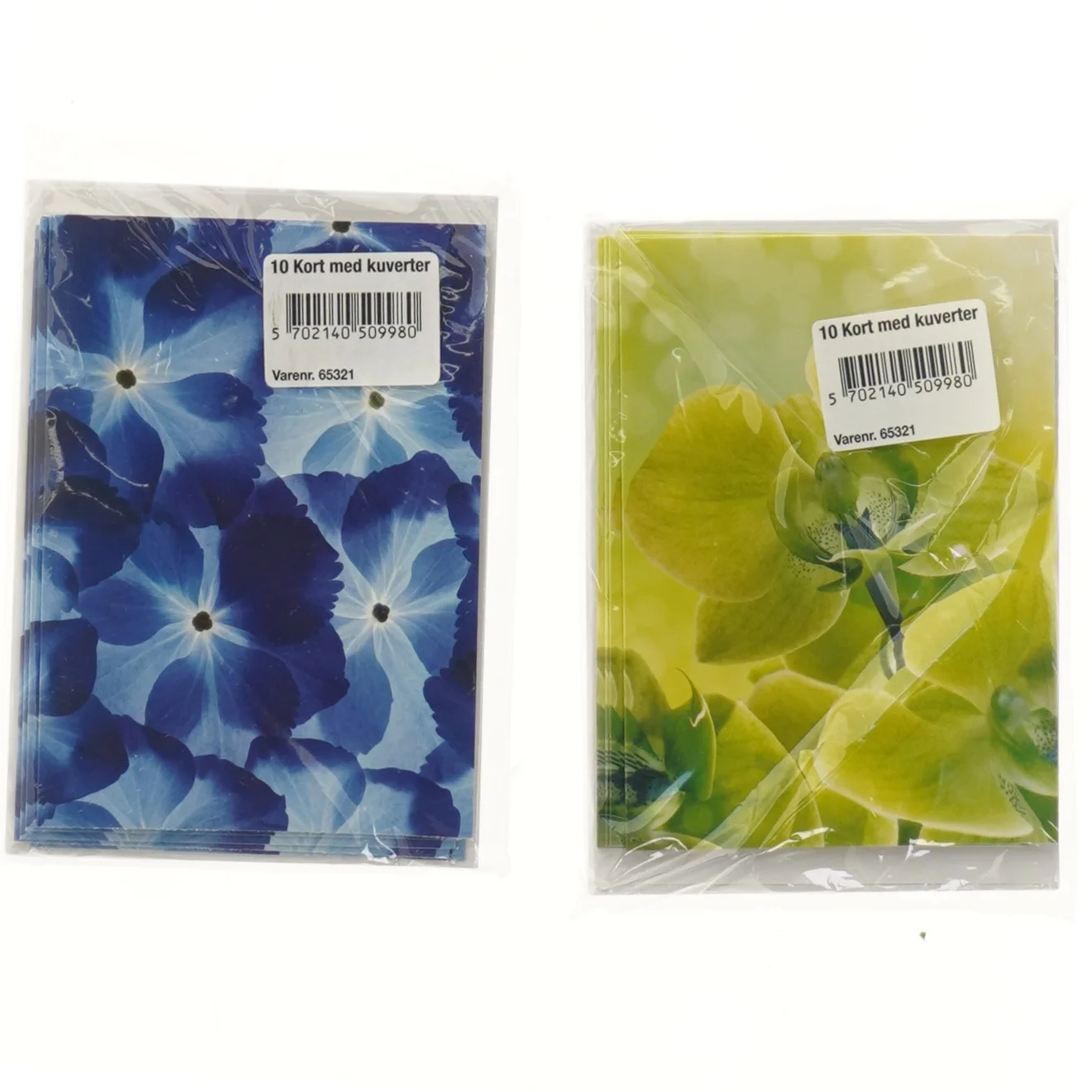 Sæt af 20 blomstertryk kort med kuverter (str. 20 stk 10,5x15 cm)