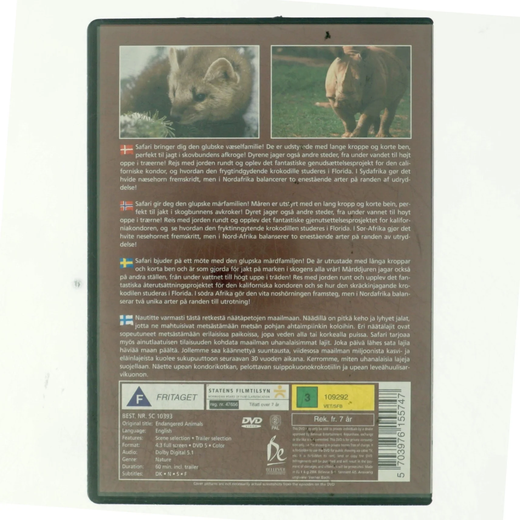 Endangered animals DVD