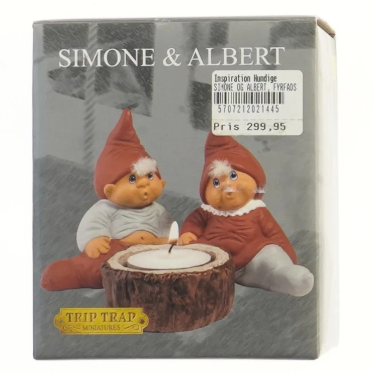 Simone og Albert nisser med fyrfadslys fra Trip Trap (str. 9,5 cm)