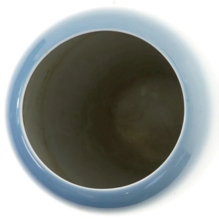 Blå vase med blomsterdesign fra Royal Copenhagen (str. Ø 11 cm længde 23 cm)